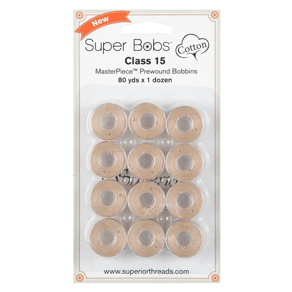 Super Bobs Cotton #154 Sculptor's Clay (Class 15) 12 pack pre-wound bobbins