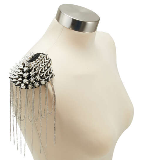Yaya Han Sew on London Punk Epaulettes 3'' Silver