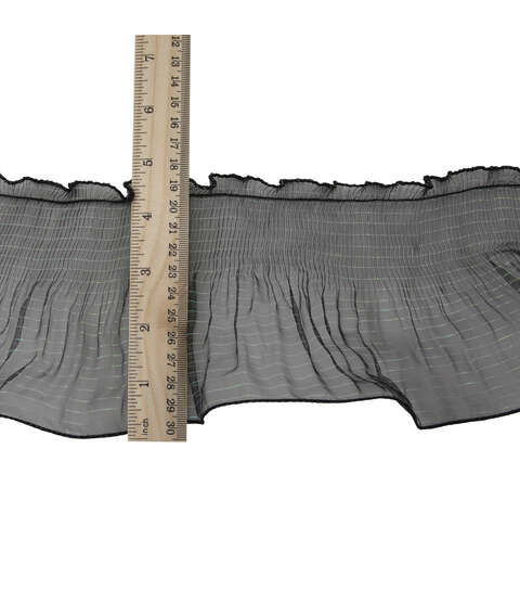 Yaya Han Sew On Mermaid Ruffle Black Iridescent Trim - Per Yard