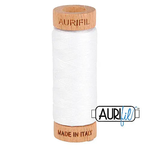 2024 White Aurifil Cotton 80wt Spool