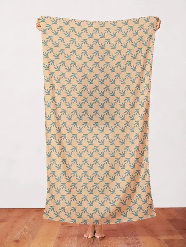 Cream Tropical Leaves Urban Jungle Cotton 44"/45" Fabric Per Yard