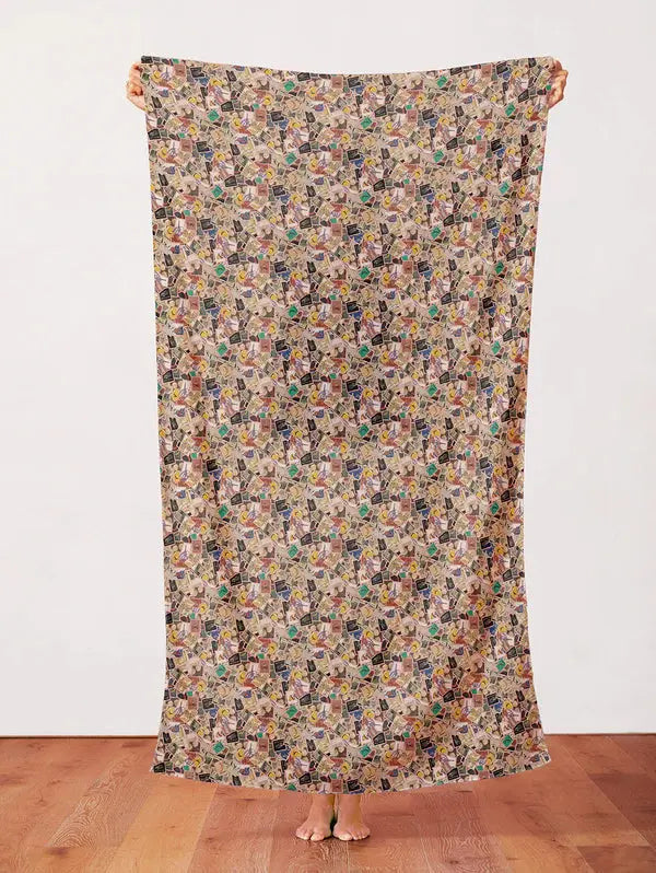 Natural Colors Dear Friends Stamps Cotton 44"/45" Fabric Per Yard