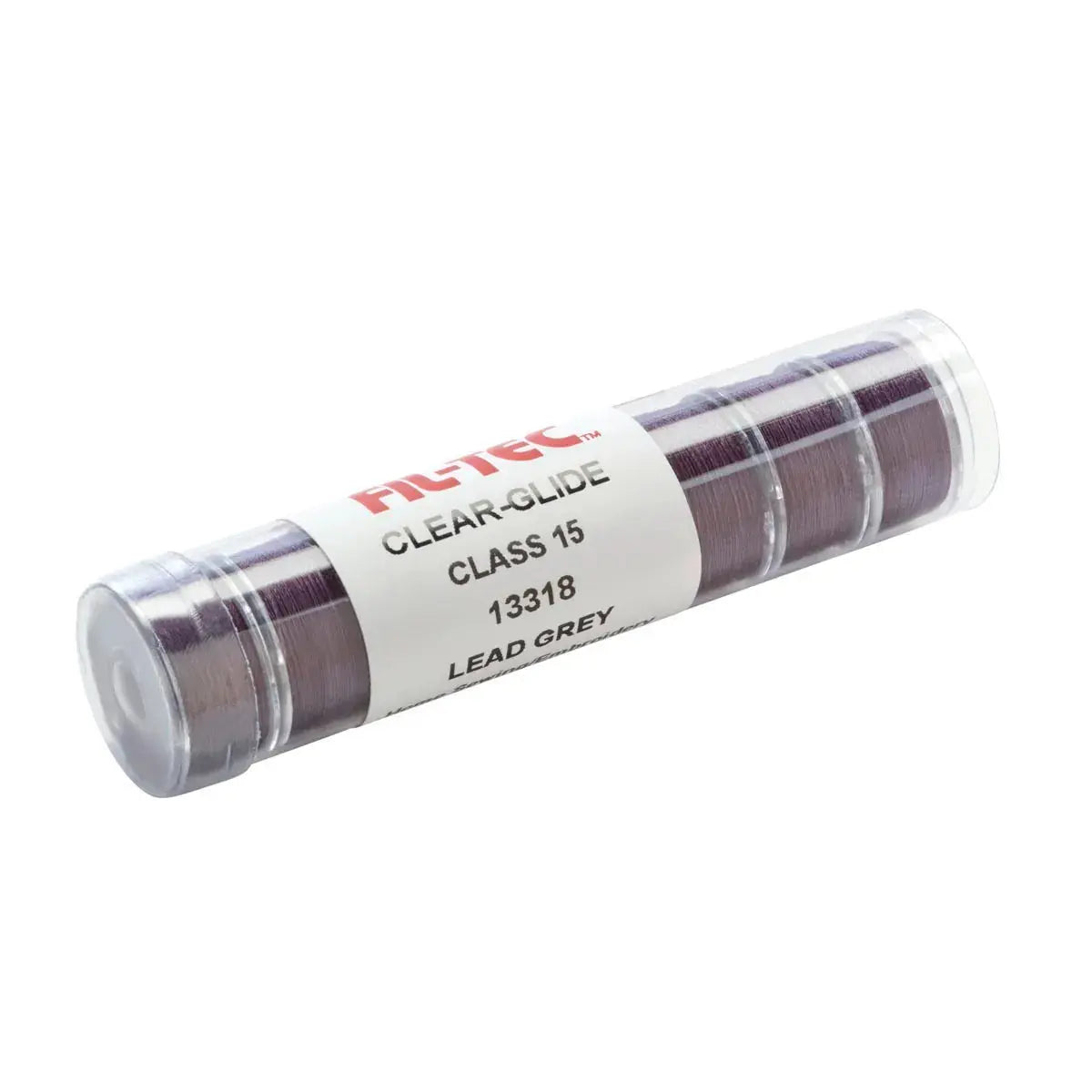 13318 Lead Grey Prewound Clear-Glide Bobbin Tube - Class 15/A