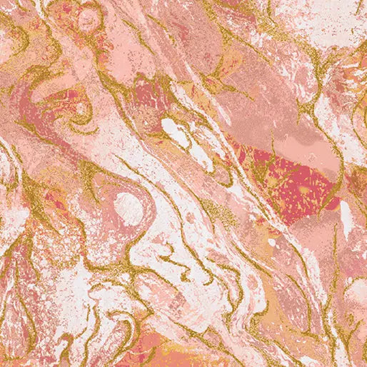 Apricot Marbled Earth Cotton 44”/45" Fabric Per Yard