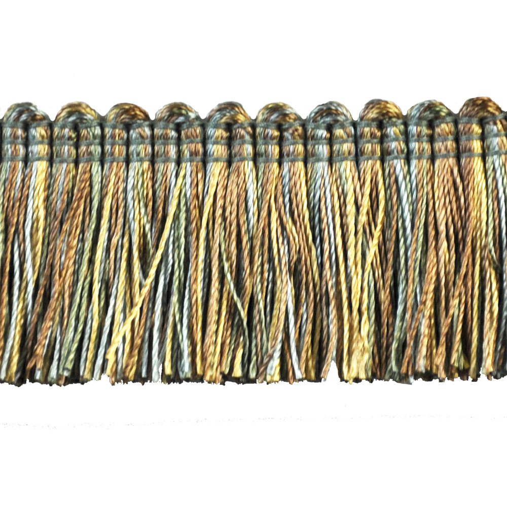 Basics Collection 1 1/2" Brush Fringe (25 YD ROLL) in Turquoise/Mocha - BF-4900-33/61.