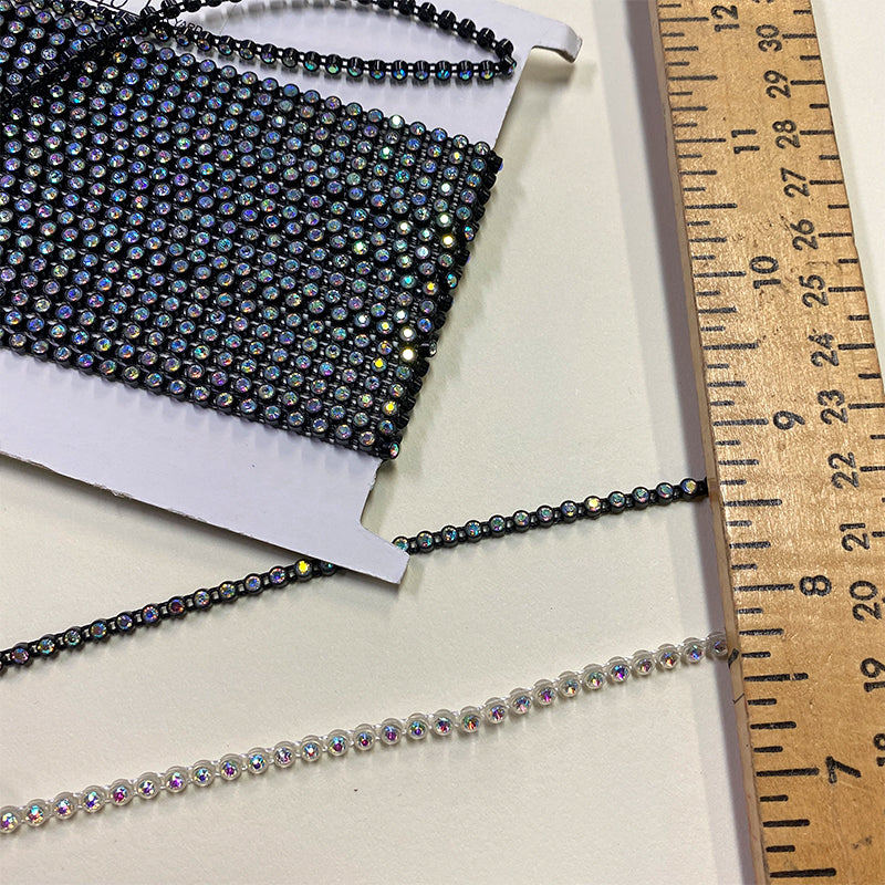 Belagio Enterprises - 1/8" Width Rhinestone Trim (10 Yard Roll) - BR-450-02 Black