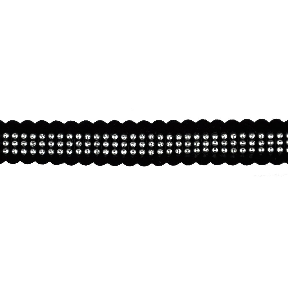 Belagio Enterprises - 3/4" Width Faux Velvet and Rhinestone Trim (10 Yard Roll) - BRV-4
