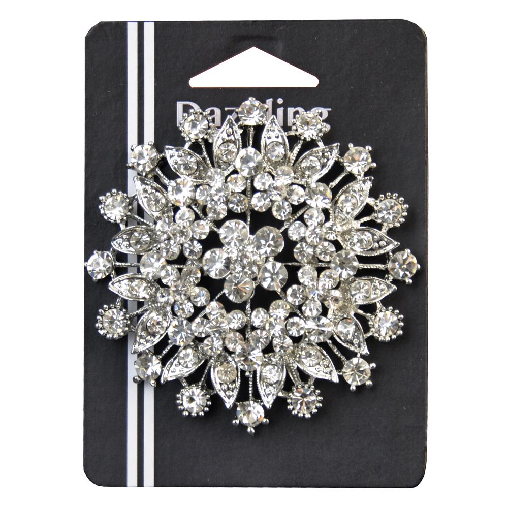 Belagio Enterprises - Rhinestone Brooch - 3" W x 3" L - BW-143