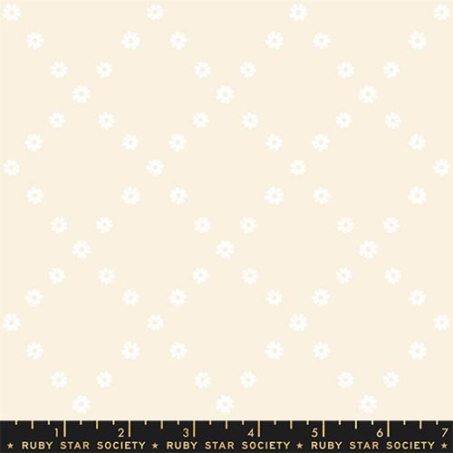 Best Day Ever White On Natural Ditsy Floral Cotton 43"/44" Fabric Per Yard