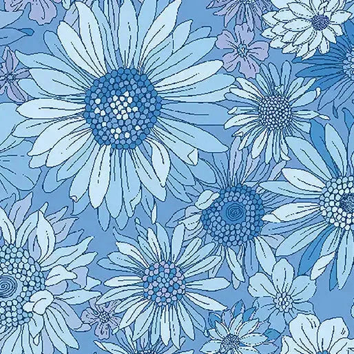 Blue Best Friends Sleepovers Cotton Wideback Fabric per yard