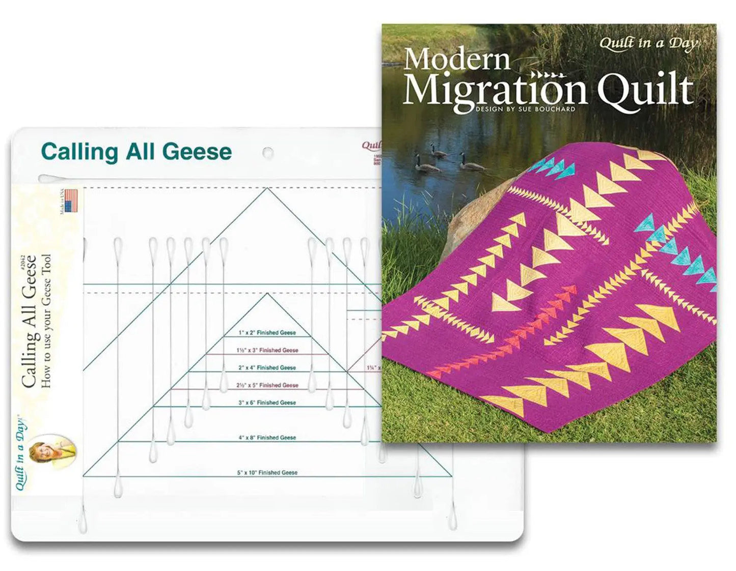 Calling All Geese Ruler with Modern Migration Quilt Book 1088QD
