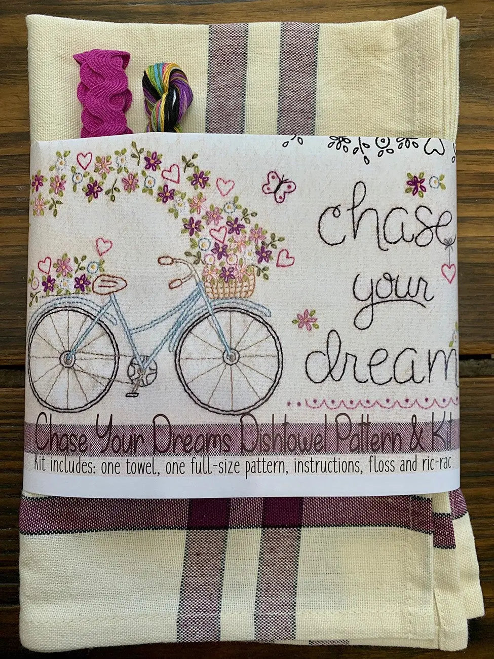 Chase Your Dreams Embroidery Dishtowel Kit