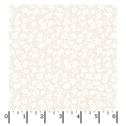 Cream Packed Ditsy La Fleur Flannel Cotton 42"/43" Fabric Per Yard