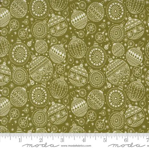 Dark Green Emmitt And Ivy Christmas Ornaments 44"/45" Fabric Per Yard