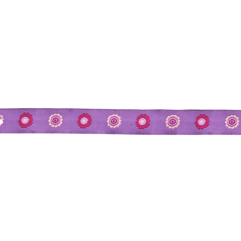 Embroidered Ribbon Tape - 5/8" Width (25 Yard Roll) - BR-7661 Flowers