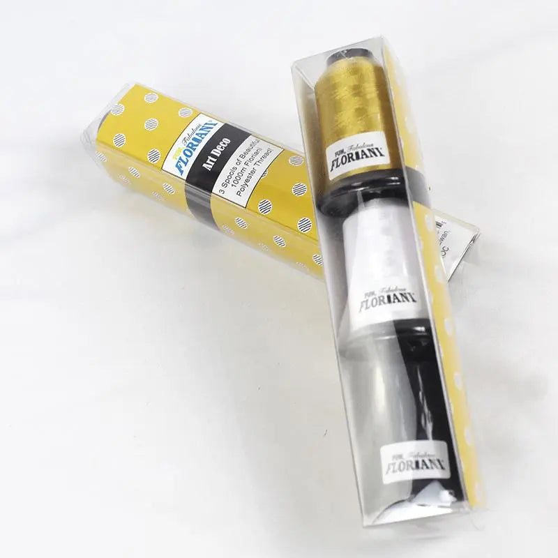 Floriani Thread 3 SPOOL SET - ART DECO Black & White
