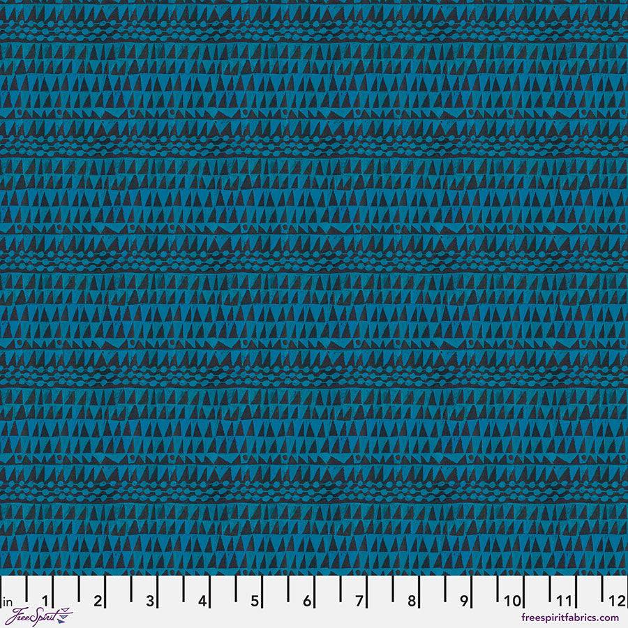 Geo Azure Cotton 44"/45" Fabric Per Yard