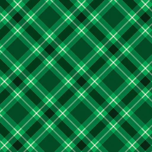Green Hunter Plaid Cotton Wideback Fabric per yard