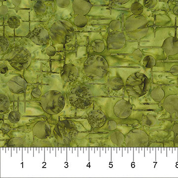 Green Moss Retro Dot Grid Bubble Pop 83703-74 Cotton 44/45 Fabric Per Yard