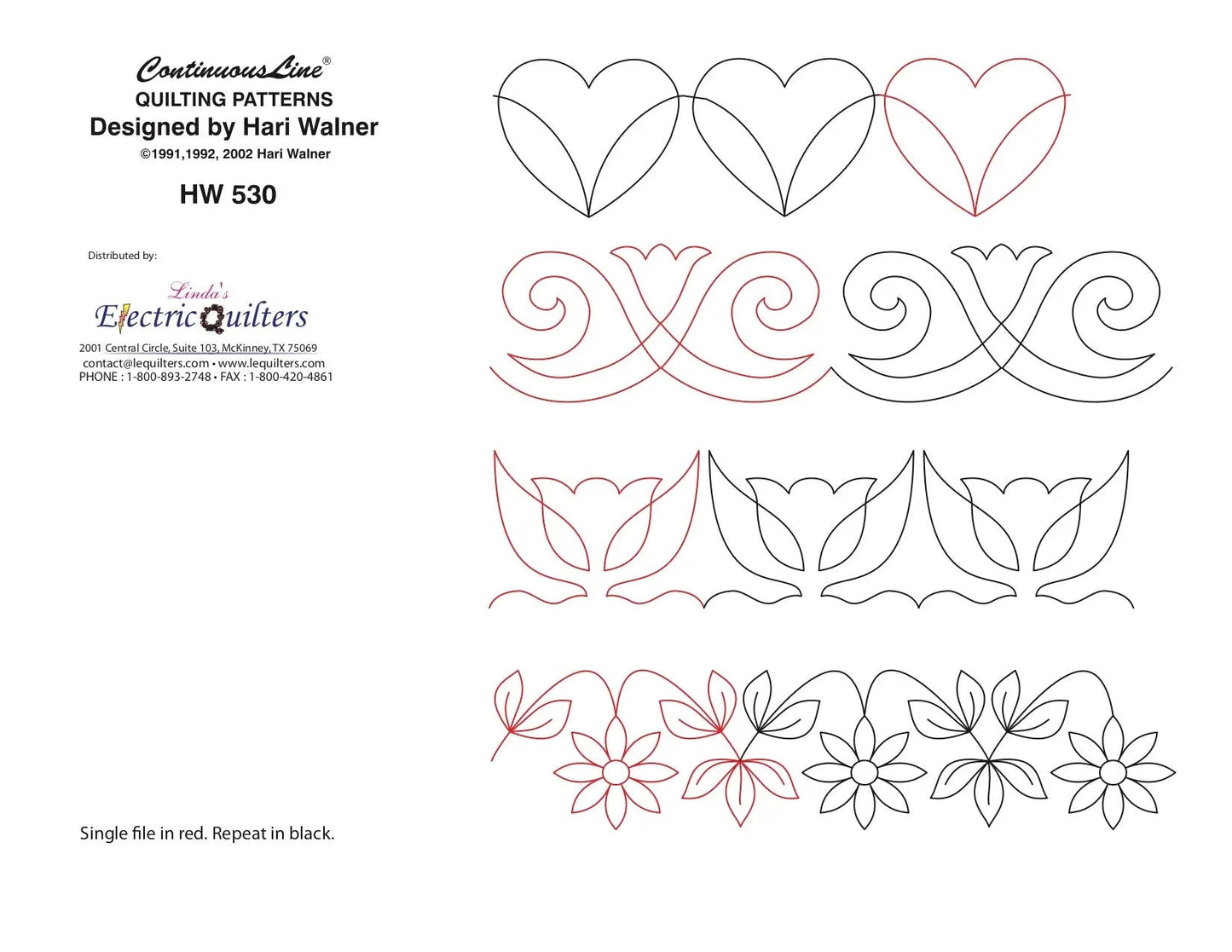 530 Hearts & Flowers Pantograph by Hari Walner