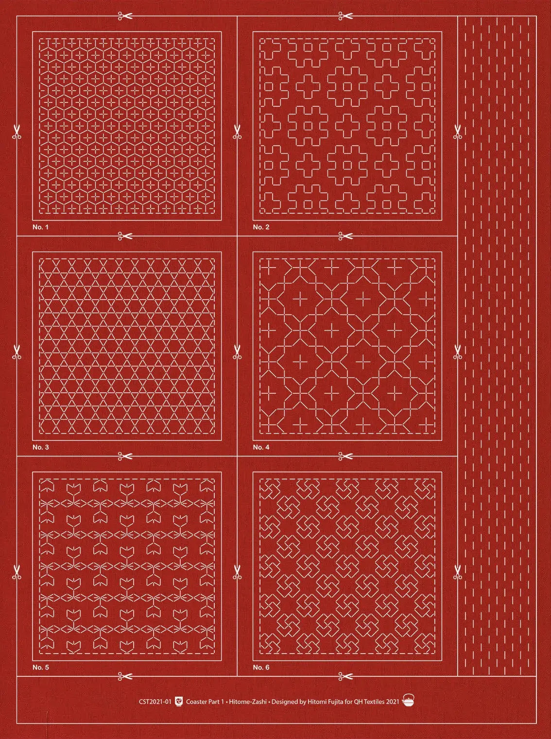 Hitome-Zashi Coaster Pattern 1 Brick