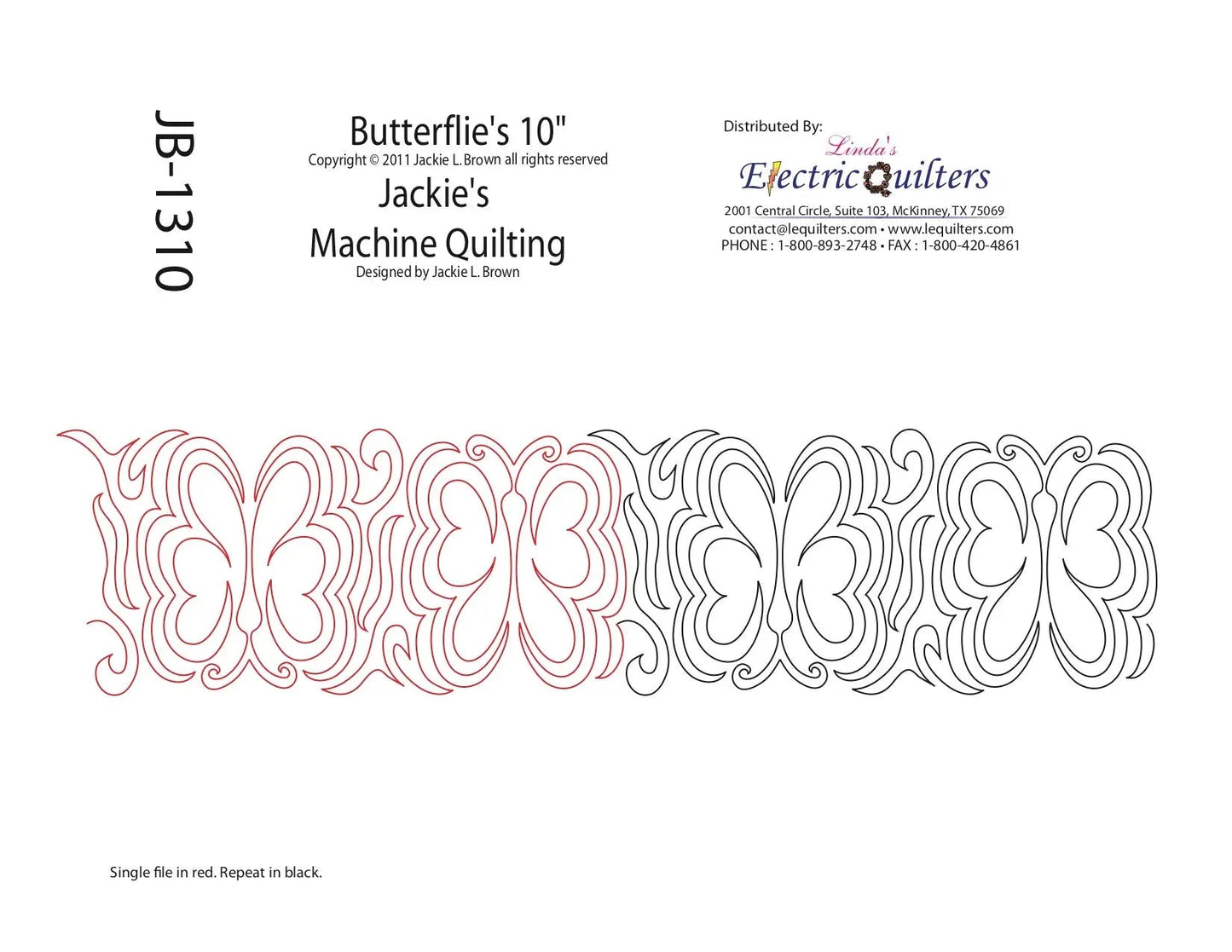 1310 Butterflies Pantograph by Jackie Brown