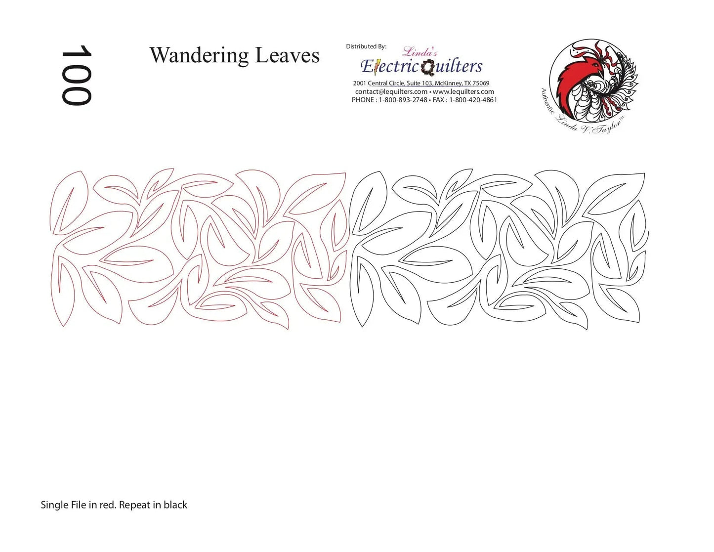 100 Wandering Leaves Pantograph by Linda V. Taylor