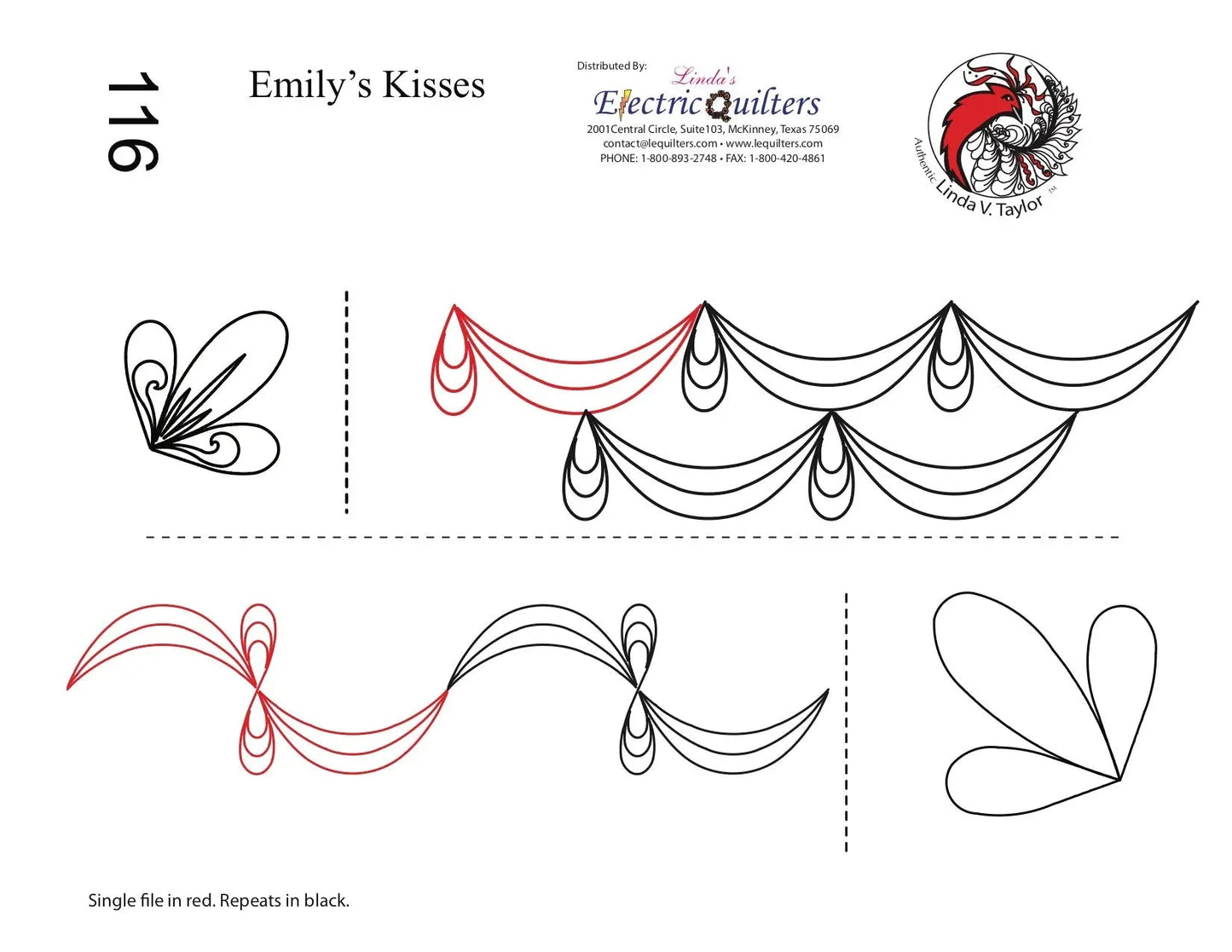 116 Emily's Kisses Pantograph by Linda V. Taylor