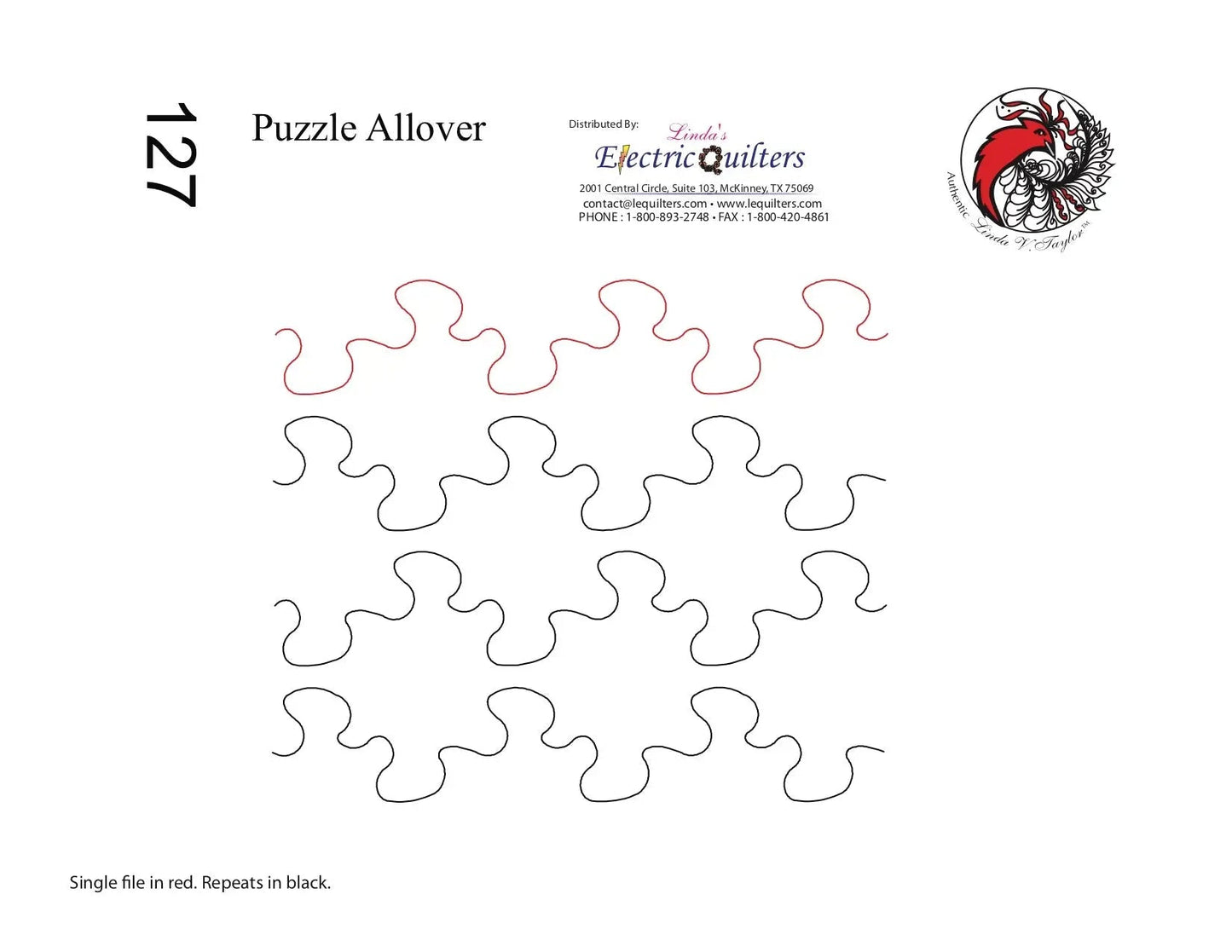 127 Puzzle Allover Pantograph by Linda V. Taylor