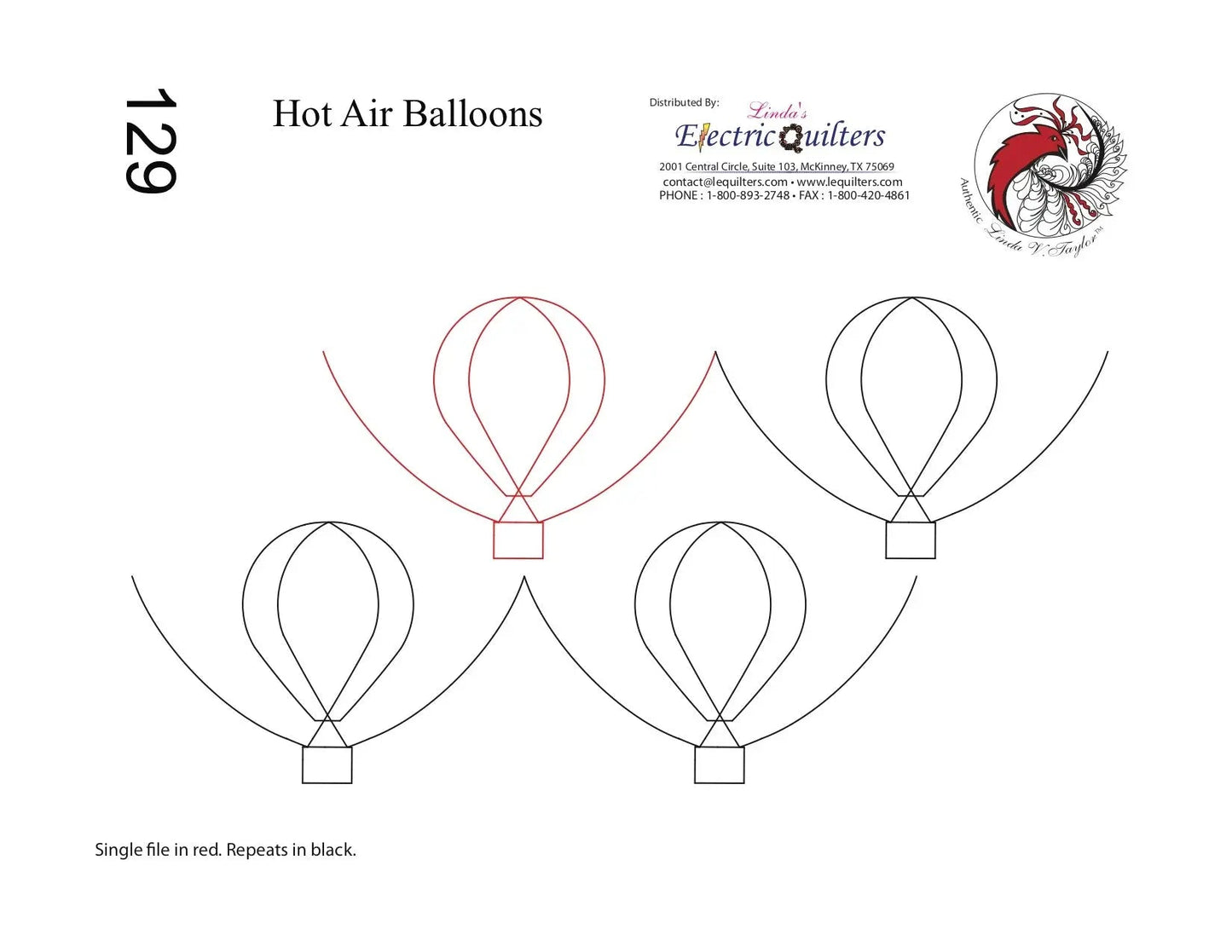 129 Hot Air Balloons Pantograph by Linda V. Taylor