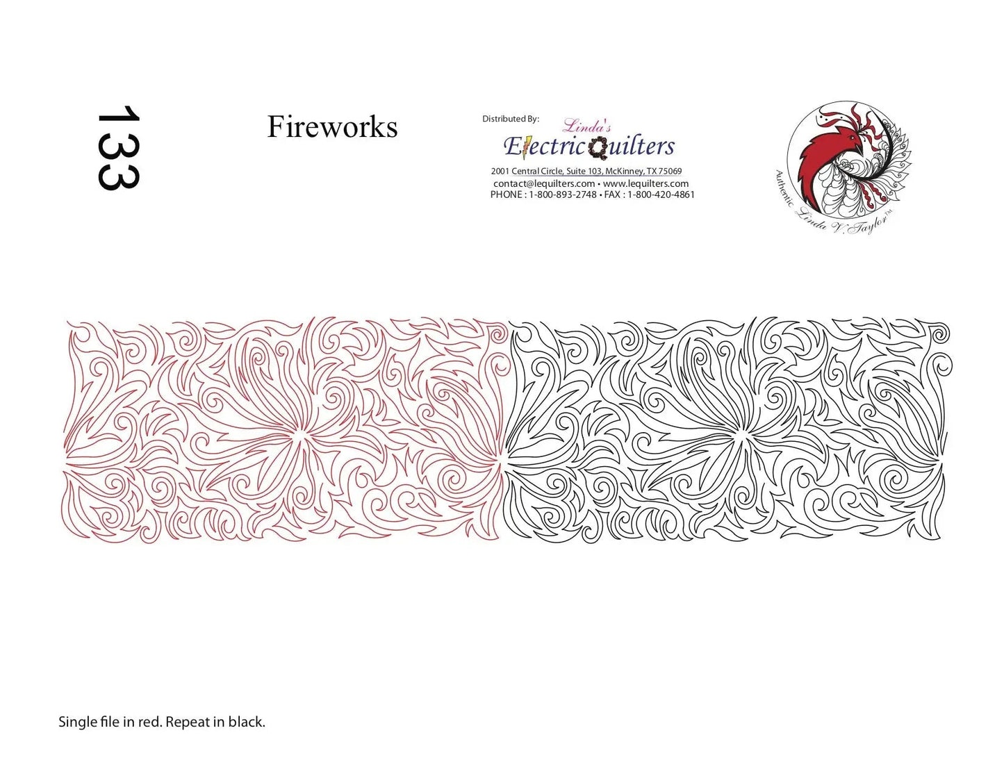 133 Fireworks Pantograph by Linda V. Taylor