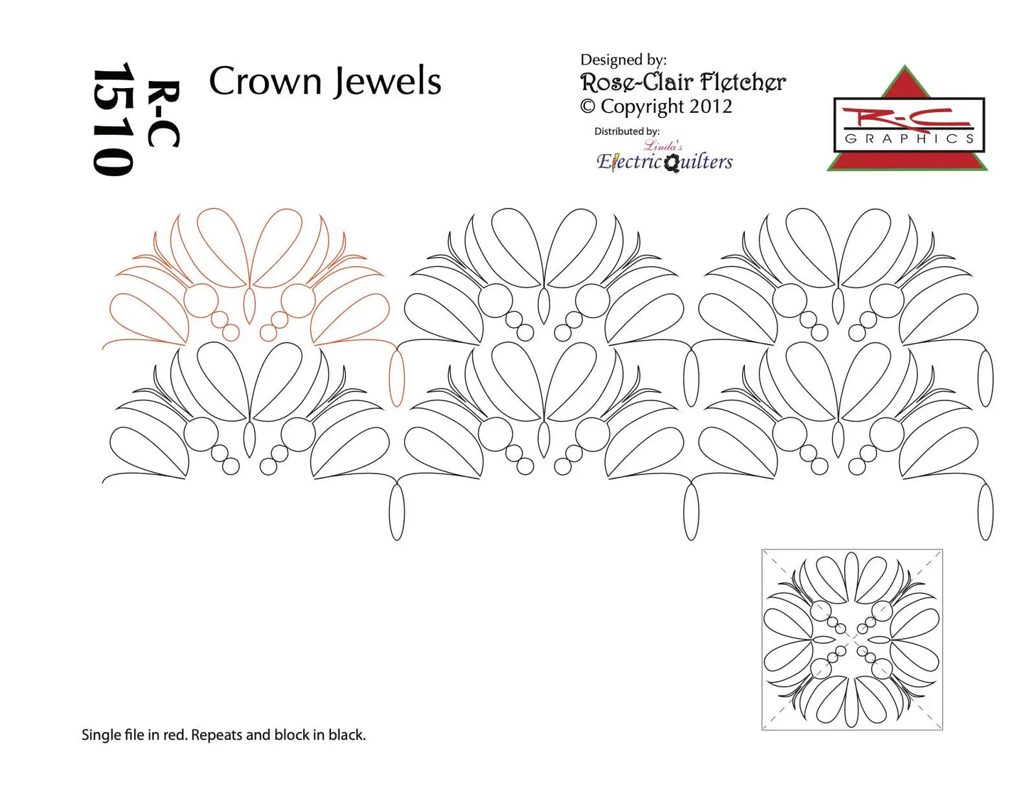 1510 Crown Jewels Pantograph And Block by Rose-Clair Fletcher