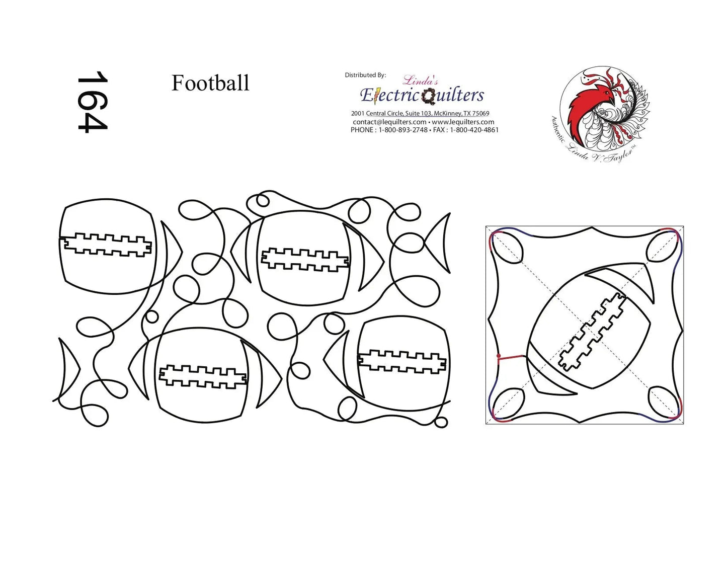 164 Football Pantograph by Linda V. Taylor