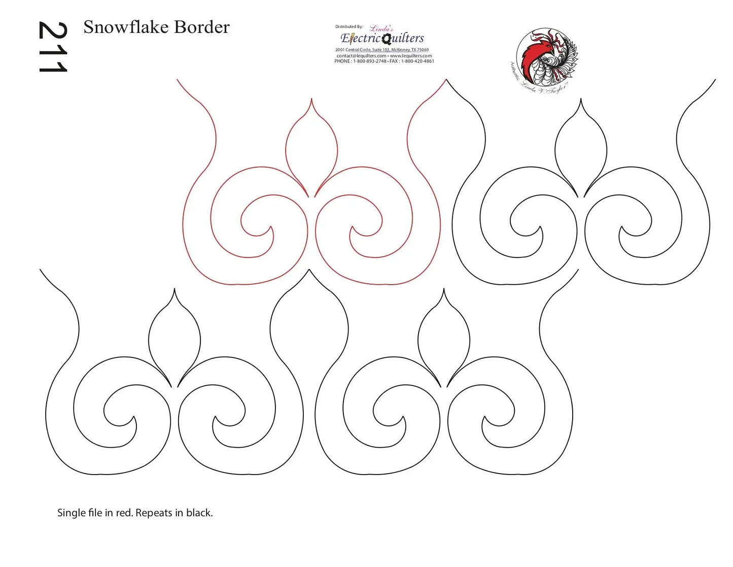 211 Snowflake Border Pantograph by Linda V. Taylor
