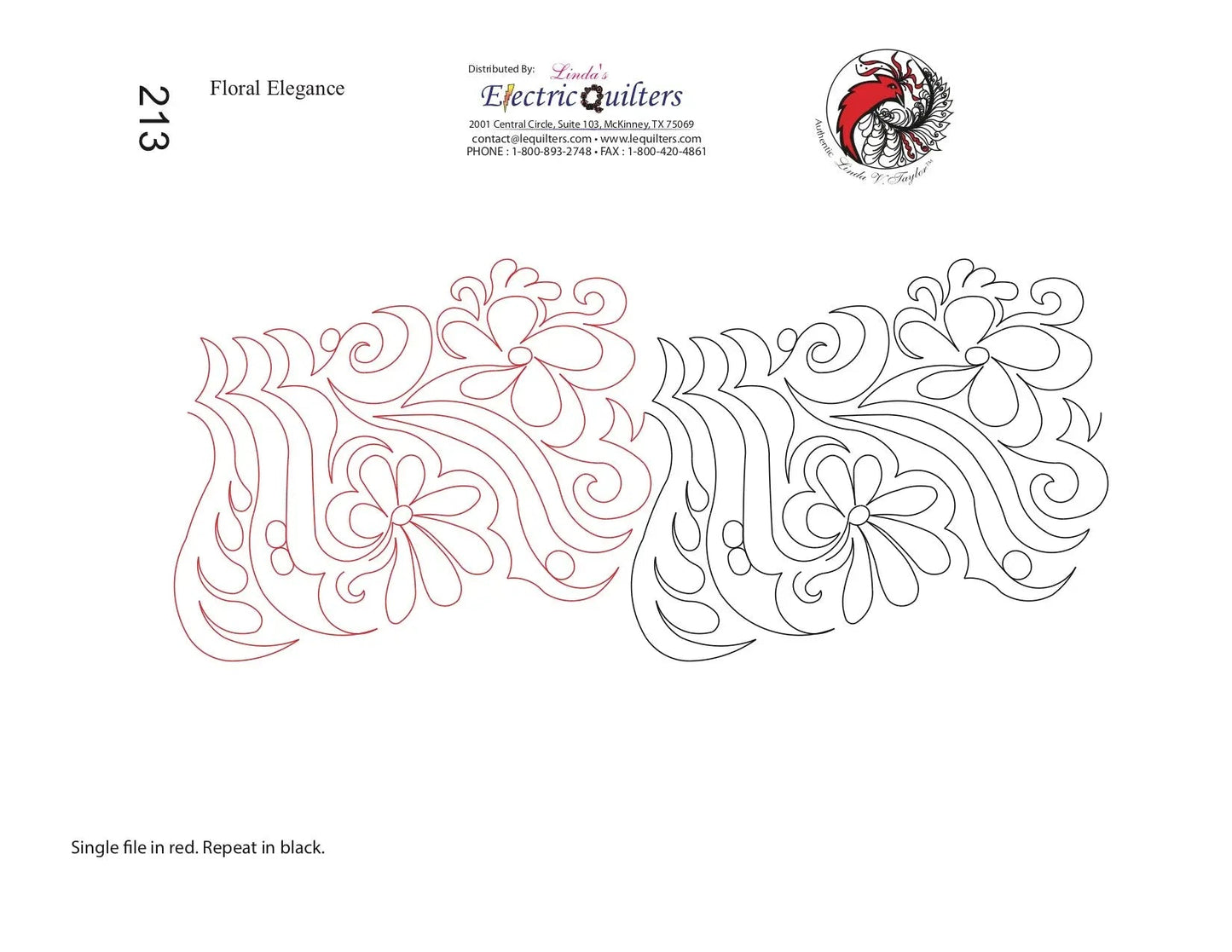 213 Floral Elegance Pantograph by Linda V. Taylor