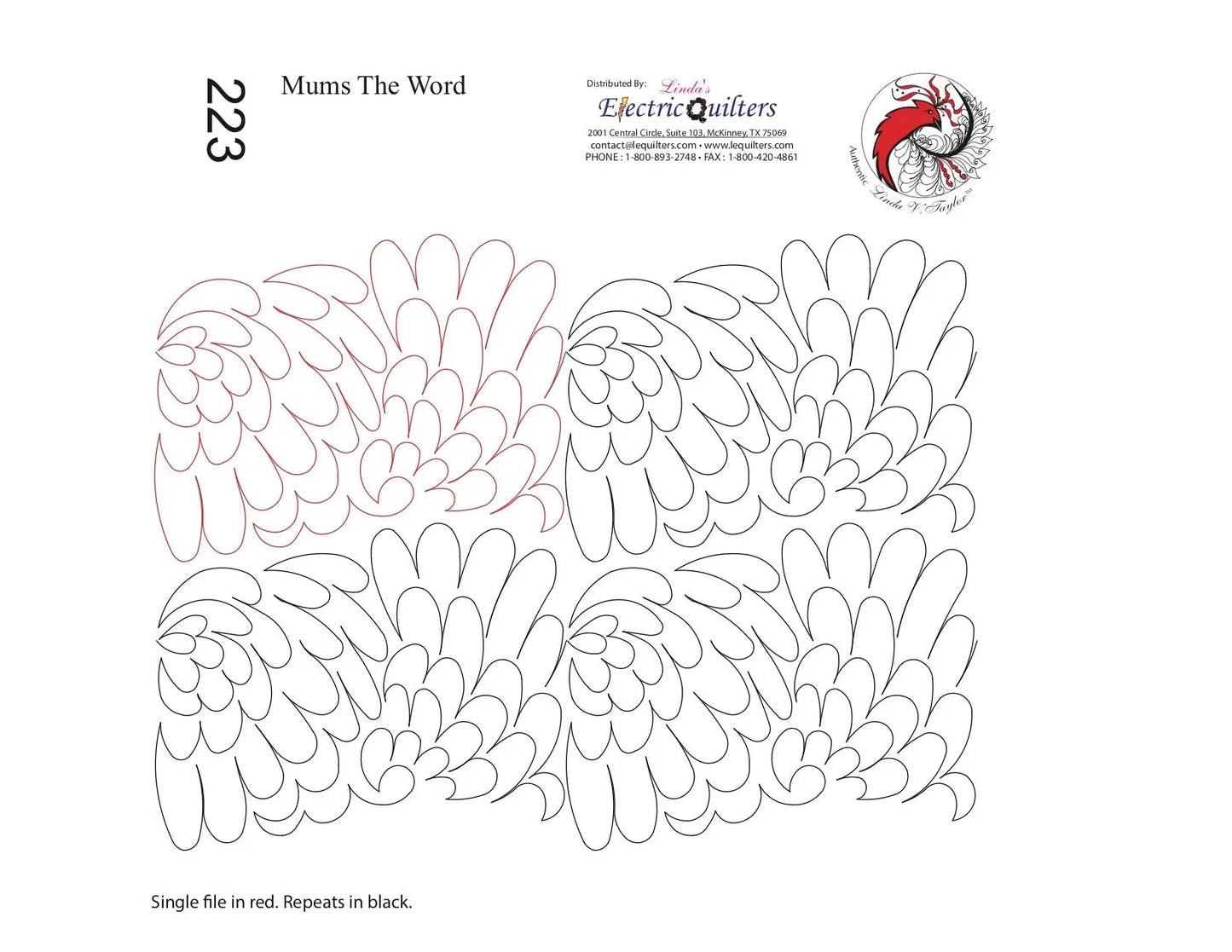 223 Mums The Word Pantograph by Linda V. Taylor