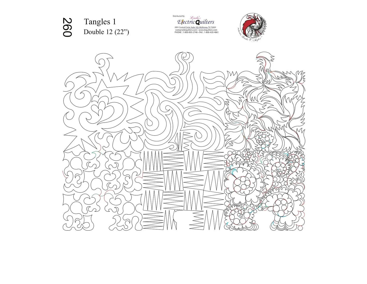 260 Tangles 1 Pantograph by Linda V. Taylor