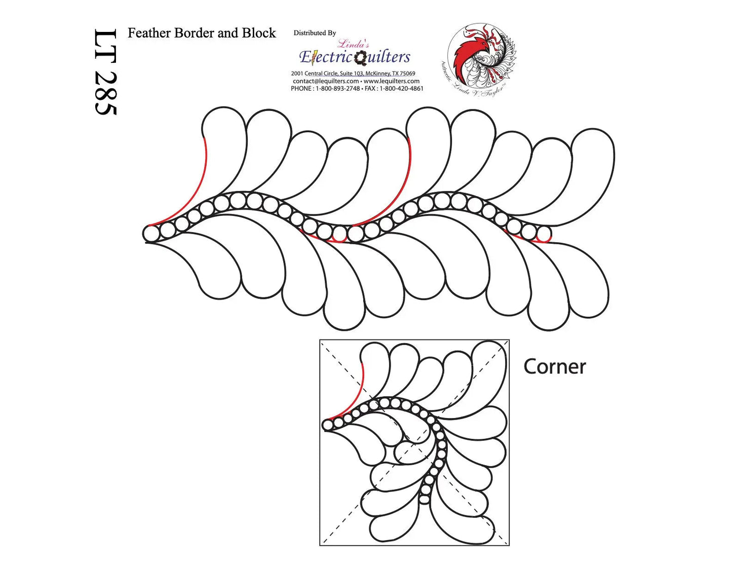 285 Feather Border Pantograph by Linda V. Taylor
