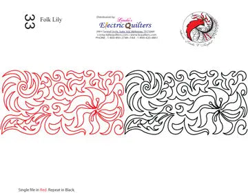 033 Folk Lily Pantograph by Linda V. Taylor