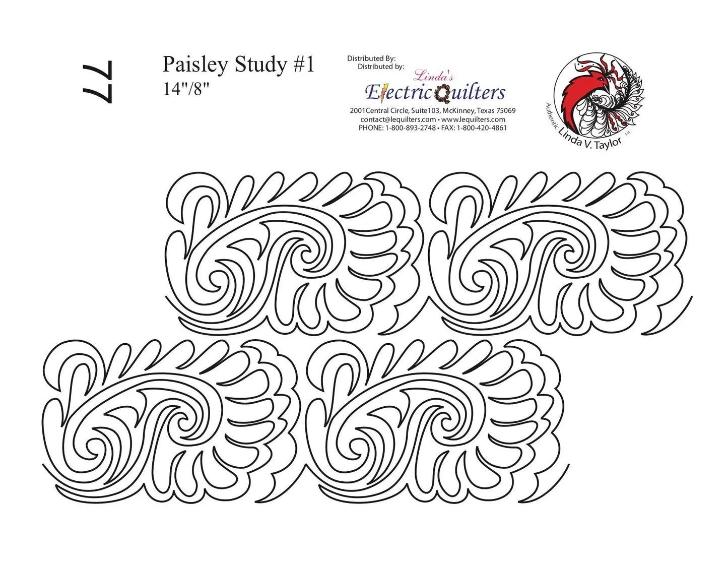 077 Paisley Study #1 Pantograph by Linda V. Taylor