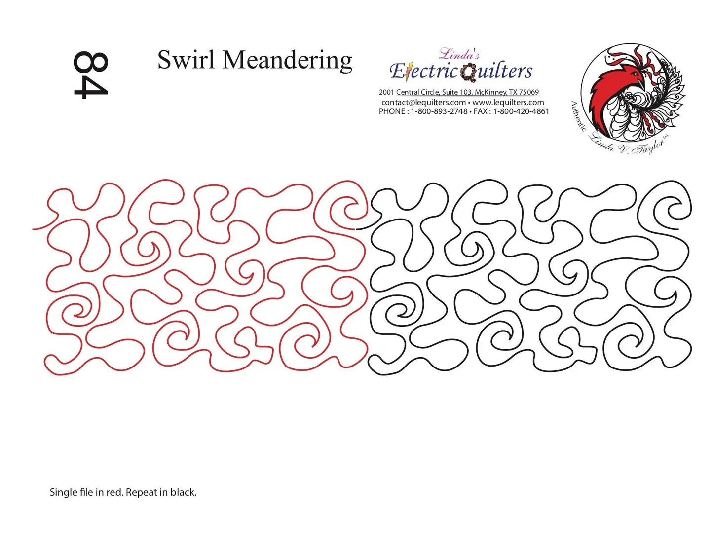 084 Swirl Meandering Pantograph by Linda V. Taylor