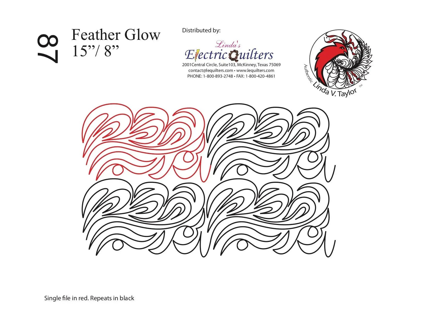 087 Feather Glow Pantograph by Linda V. Taylor
