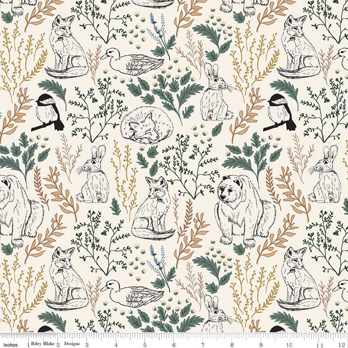 Let's Wander Main Cream Cotton 43"/44" Fabric Per Yard