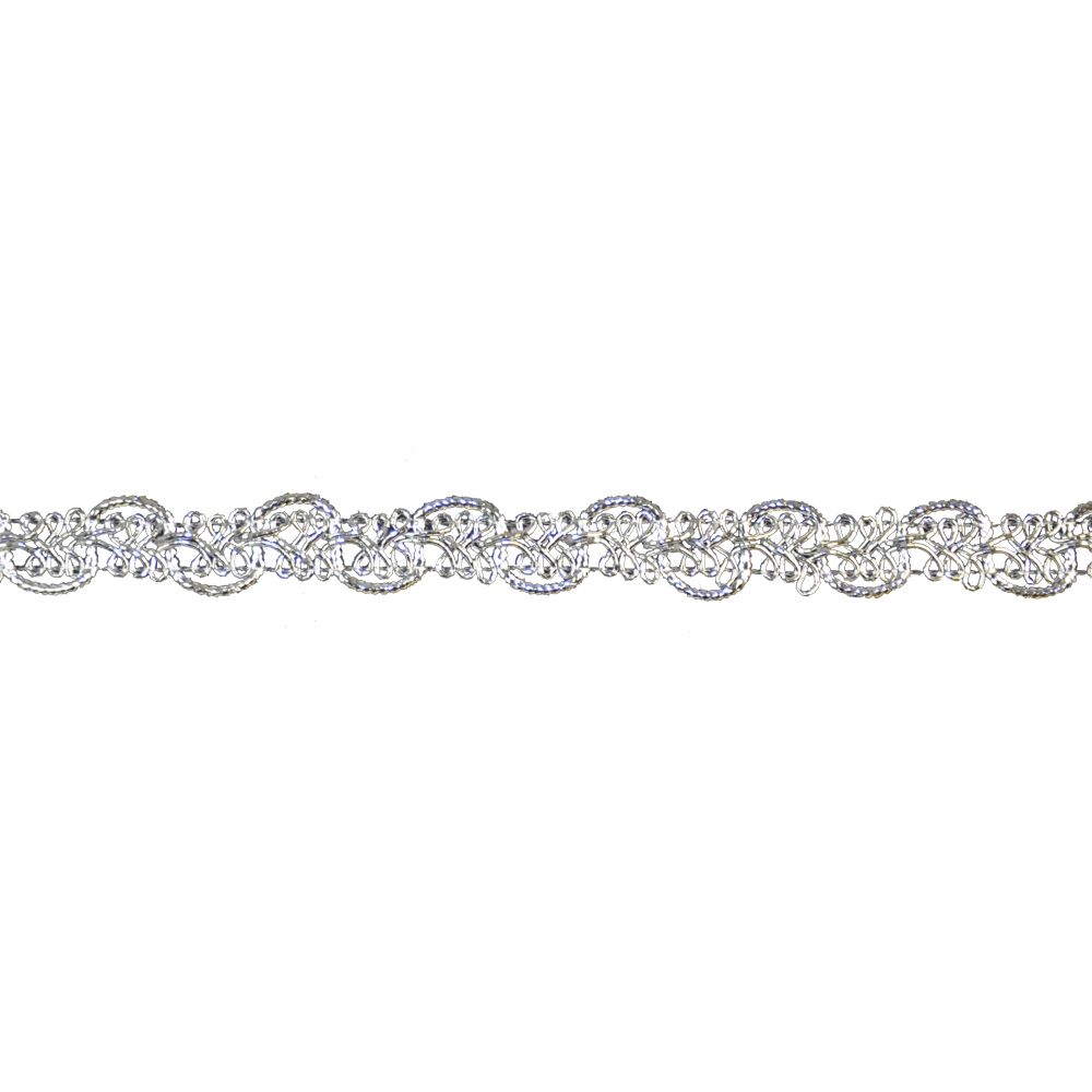 Metallic Gimp Trim - 1/2" Width (25 Yard Roll) - BG-2005-11 Silver