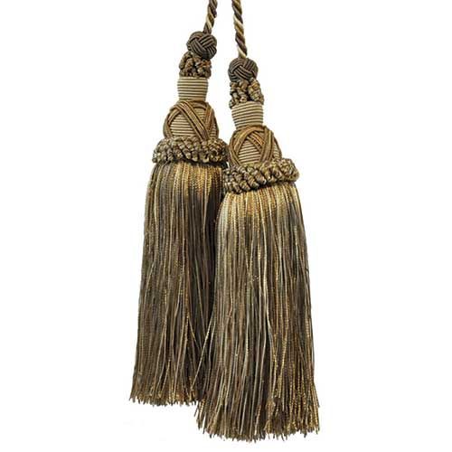 Milante Collection - 8 1/2" Length TASSEL CHAIR TIE - BT-623-16/36 Sable and Olive Green