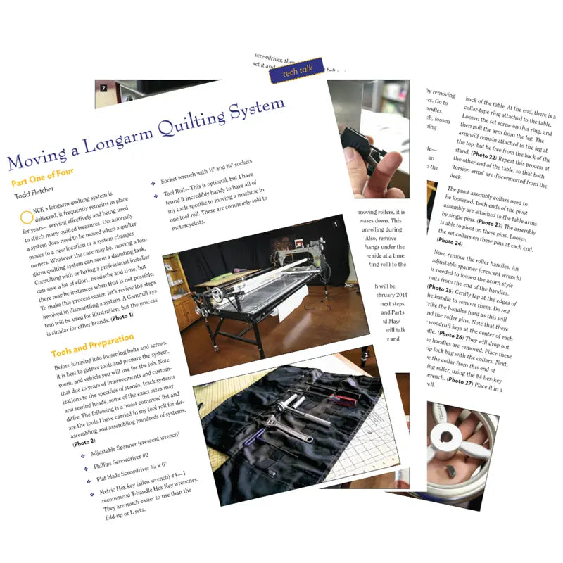 Moving a Gammill Longarm Quilting Machine Document, Digital Download