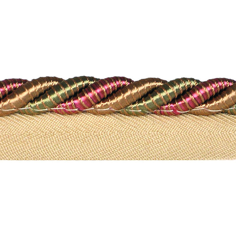 Mulberry Collection - 3/8" Width CORD WITH LIP (25 Yard Roll) - BC-10003-80/61 Red and Mocha