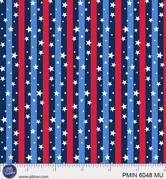 Multi Patriotic Minis PMIN-6048-MU Cotton 44/45 Fabric Per Yard