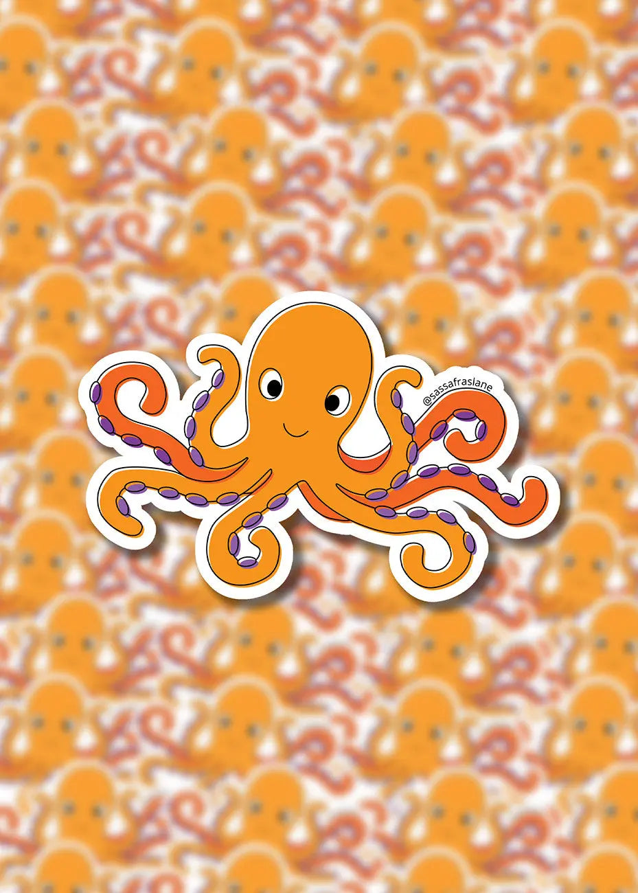 Orange Octopus Stickers