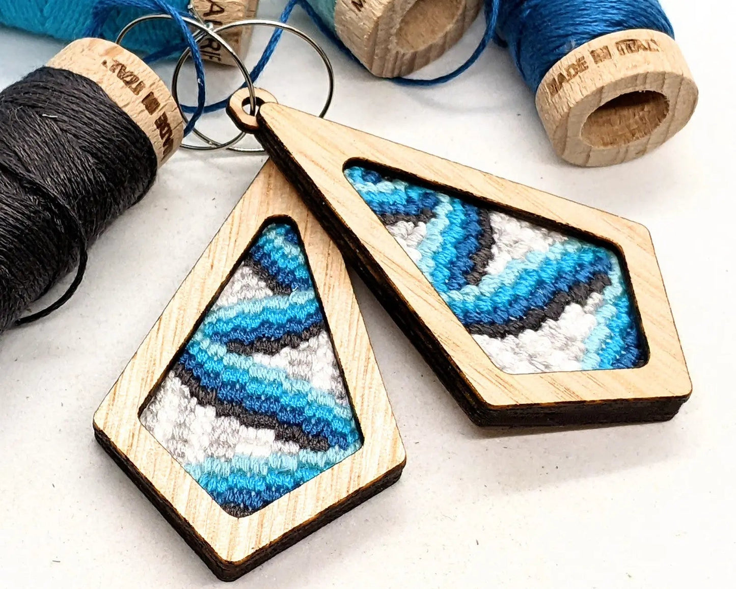 Pathways Bargello Earrings Eucalypt